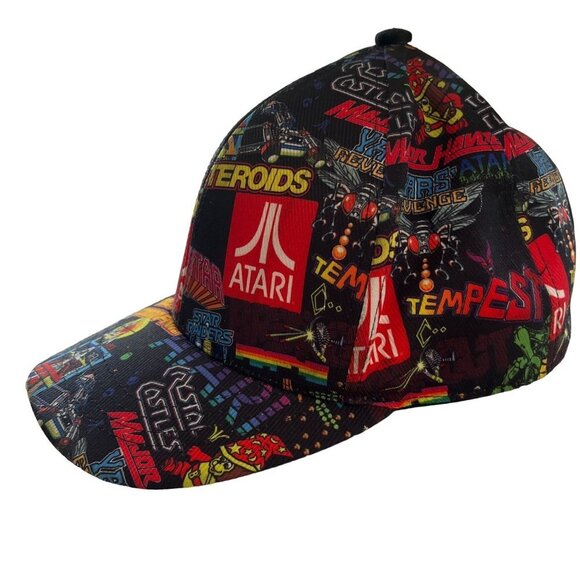 Vintage Atari Hat Cap Adult Snap Back All Over Video Game Console Print Mens - Picture 3 of 10